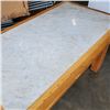 Image 2 : 59" x 35" TABLE WITH 29" x 53" MARBLE SLAB INSERT