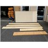 Image 1 : 3 SHEETS OF PLYWOOD - TWO 4 X 8 FOOR SHEETS, ONE 4 FOOT X 76 INCH SHEET AND FIVE 2X12s - ONE 10 1/2 