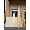 Image 2 : 3 SHEETS OF PLYWOOD - TWO 4 X 8 FOOR SHEETS, ONE 4 FOOT X 76 INCH SHEET AND FIVE 2X12s - ONE 10 1/2 