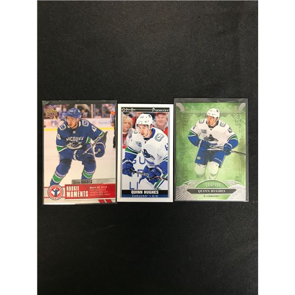 QUINN HUGHES HOCKEY CARD LOT