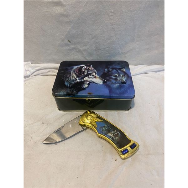 Knife and tin