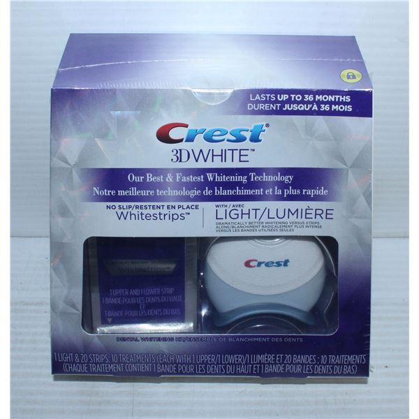 NEW CREST 3D WHITE: WHITESTRIPS AND DENTAL LIGHT
