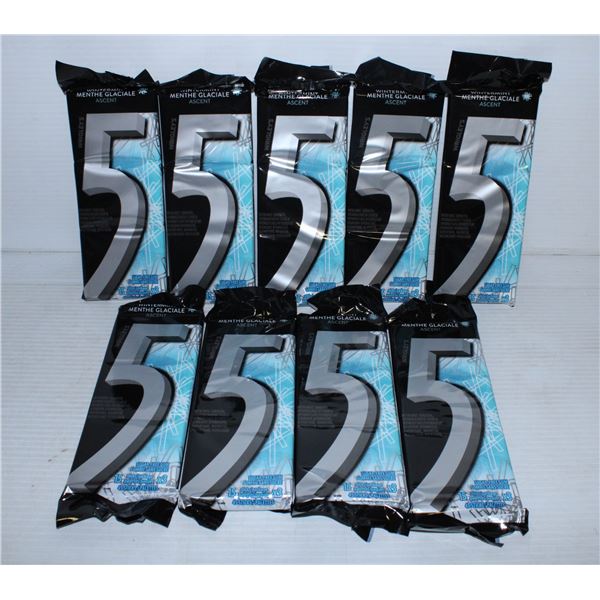 LOT OF 9 PACKS OF 5- SUGAR FREE GUM WINTERMINT