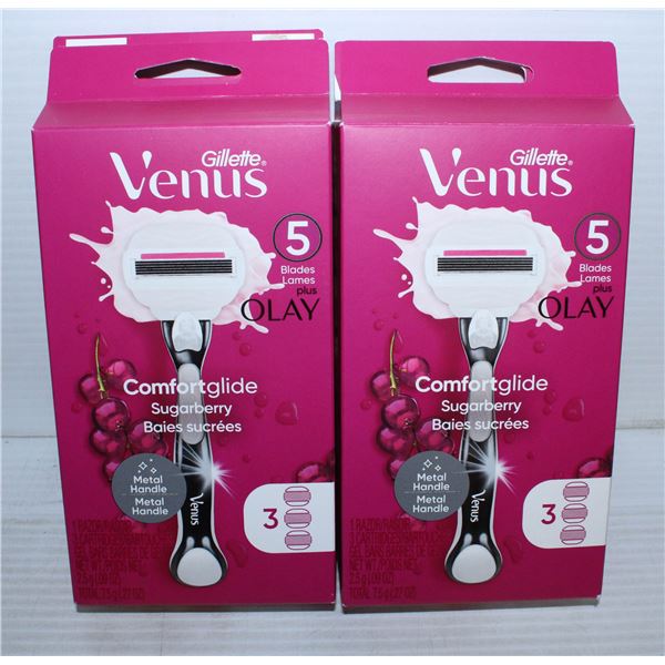 TWO PACKS OF GILLETTE VENUS COMFORT GLIDE SUGAR