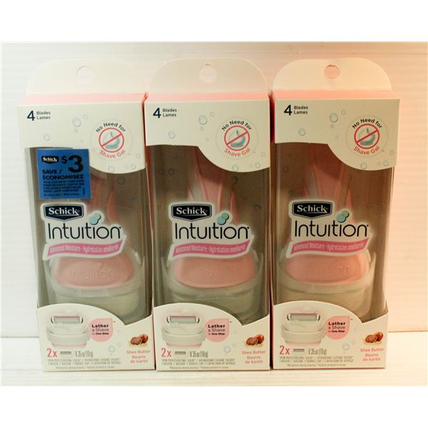 3 BOXES OF NEW SCHICK INTUITION ADVANCED MOISTURE