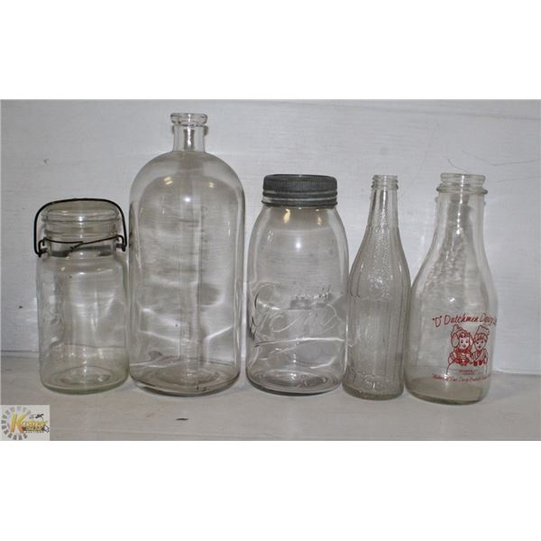 ANTIQUE GLASS BOTTLES - ASSORTED