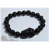 Image 1 : #220- NATURAL BLACK OBSIDANT BEAD BRACELETE 8 MM