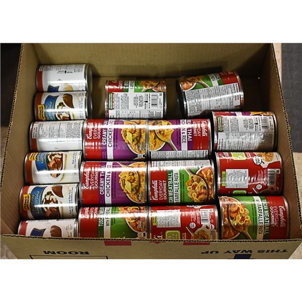 FLAT LOT OF ASSORTED CANNED FOODS