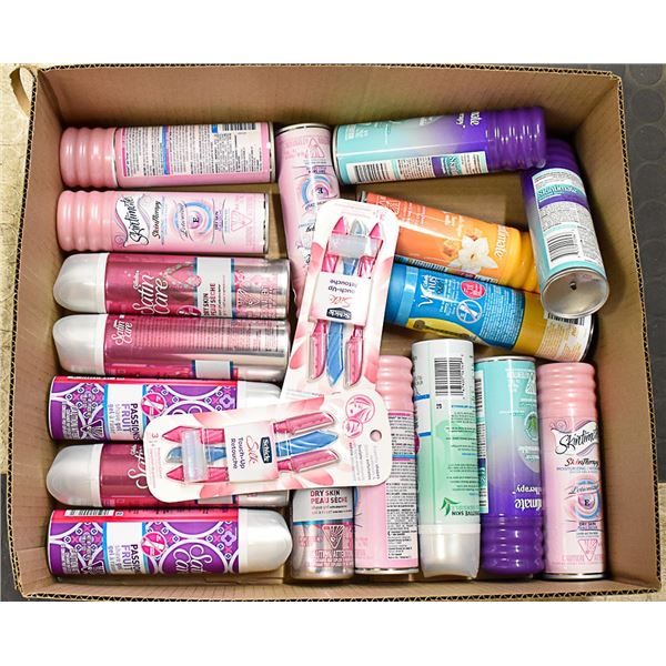 FLAT LOT OF WOMENS SHAVING GEL & RAZORS