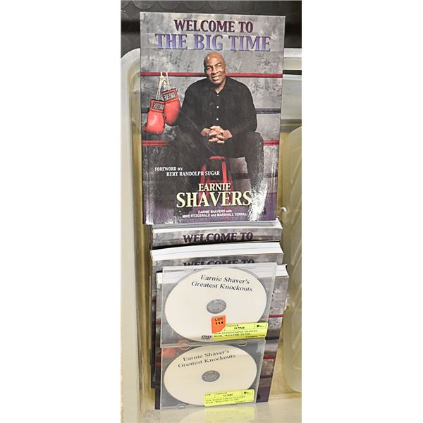 LOT WITH 9 NEW SIGNED EARNIE SHAVERS BOOK
