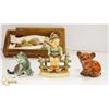 Image 2 : WOODEN CARVED BOX W/ ASSORTED FIGURINES AND DECOR