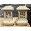 2 CERAMIC LANTERNS  (CANDLE HOLDERS) 15" TALL