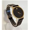 Image 2 : SWISS MOVADO GOLD PLATED 30MM BLACK DIAL WATCH.