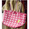 Image 1 : WHITE & PINK WICKER BEACH BAG