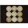 Image 1 : 9 ASSORTED 1940'S MERCURY DIMES