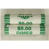 Image 1 : 2-$5 ROLLS OF 2009-D ROOSEVELT DIMES BRILLIANT UNC