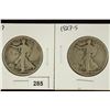 Image 1 : 1917 & 1927-S WALKING LIBERTY HALF DOLLARS