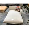 Image 2 : BEIGE DESIGNER CHAISE LOUNGE CHAIR WITH MAHARAM MULTI COLOURED ACCENT CUSHION