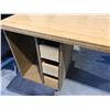 Image 2 : LIGHT BAMBOO FINISH 8' CREDENZA WITH 3 SLIDING CUBBY ORGANIZER