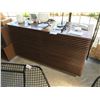 Image 1 : DESIGN WITHIN REACH WALNUT LINE CREDENZA RETAIL PRICE $3995 AND 2 WALNUT ACCENT STORAGE CUBES
