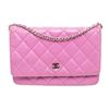 Image 1 : Chanel Pink Leather WOC Crossbody Bag