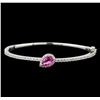 Image 1 : 1.08 ctw Pink Sapphire and Diamond Bracelet - 14KT White Gold