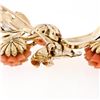 Image 8 : Vintage Gilbert 14K Yellow Gold Detailed Carved Coral Flower & Leaf Pin Brooch