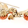 Image 9 : Vintage Gilbert 14K Yellow Gold Detailed Carved Coral Flower & Leaf Pin Brooch