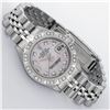 Image 2 : Rolex Ladies Stainless Steel Pink MOP Pyramid Diamond Datejust Wristwatch 26MM