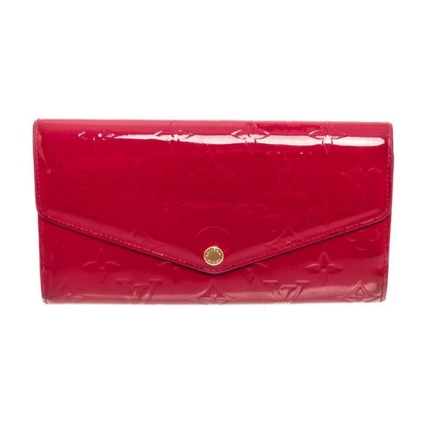 Louis Vuitton Red Vernis Leather Sarah NM Wallet