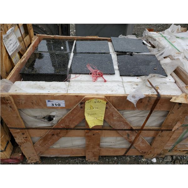 PALLET OF 360 PCS OF 12X12" BLACK GRANITE TILE