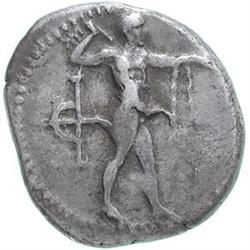 Greek coins. Bruttium - Caulonia.  Nomos, 475-388