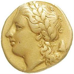 Sicily. Syracuse.  El 50 litre, 310-300 a.C. D/ T