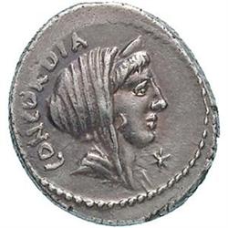 L. Mussidius Longus Denarius, 42 a.C.