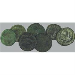 Roman Empire Coins Lotto di 7 bronzi minimi di Th
