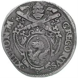 Italy. Ancona. Gregorio XIII (1572-1585). Testone
