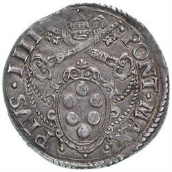 Italy. Roma. Pio IV (1559-1565). Testone. M.41.