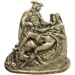 Erotic plaque.  AE dorato. 168x150 mm.Conservazio