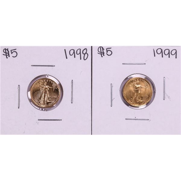 Lot of 1998-1999 $5 American Gold Eagle Coins
