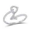 Image 1 : Diamond Heart Arrow Band Ring 1/10 Cttw 10kt White Gold