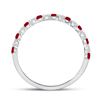 Image 4 : Princess Ruby Diamond Alternating Stackable Band Ring 3/8 Cttw 10kt White Gold