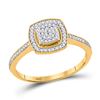 Image 1 : Diamond Square Cluster Ring 1/5 Cttw 10kt Yellow Gold