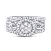 Image 2 : Diamond Bridal Wedding Ring Band Set 1/2 Cttw 10kt White Gold