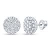 Image 1 : Mens Diamond Cluster Earrings 1-5/8 Cttw 10kt White Gold