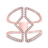 Image 2 : Diamond Bisected Negative Space Band Ring 1/4 Cttw 10kt Rose Gold