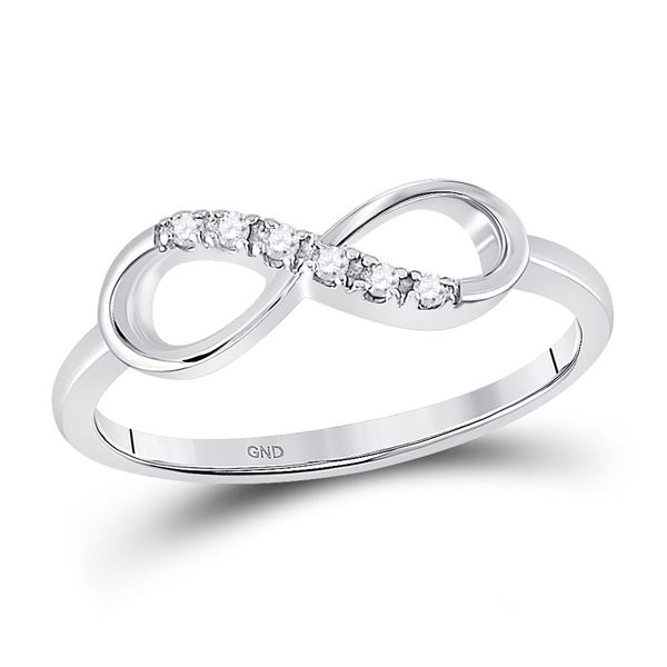 Diamond Infinity Band Ring 1/20 Cttw 10kt White Gold