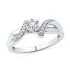 Image 1 : Diamond Solitaire Promise Ring 1/10 Cttw 10kt White Gold