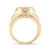 Image 3 : Mens Diamond Cluster Ring 2-1/4 Cttw 10kt Yellow Gold