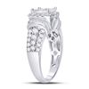 Image 3 : Princess Diamond Square Frame Cluster Ring 1-3/4 Cttw 10kt White Gold