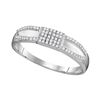 Image 2 : His Hers Diamond Cluster Matching Wedding Set 1/2 Cttw 10kt White Gold